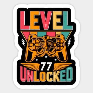 Level 77 Unlocked Awesome Since 1946 Funny Gamer Birthday Sticker